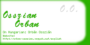 osszian orban business card