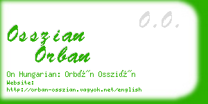 osszian orban business card
